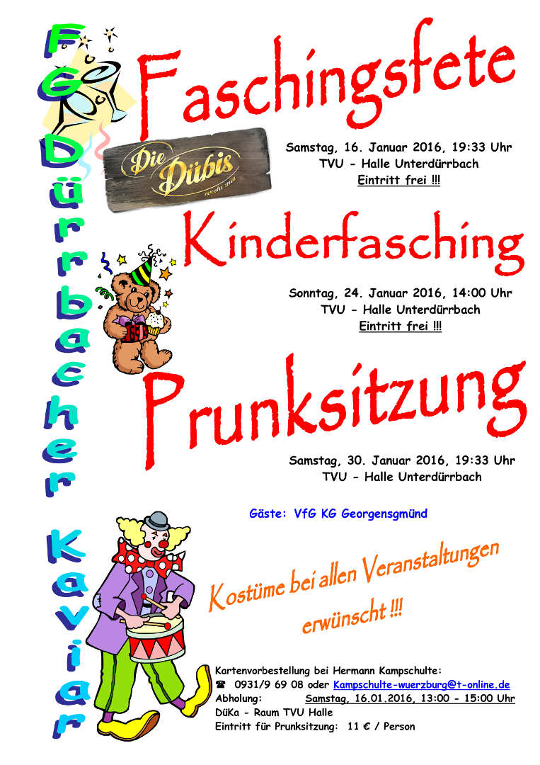Unsere Prunksitzungen 2015/2016
